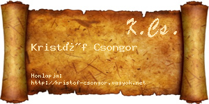 Kristóf Csongor névjegykártya