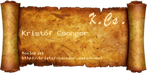 Kristóf Csongor névjegykártya
