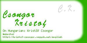 csongor kristof business card